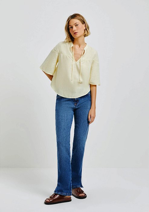 HERING CALÇA JEANS FEMININA SLIM CINTURA MÉDIA COM FENDA