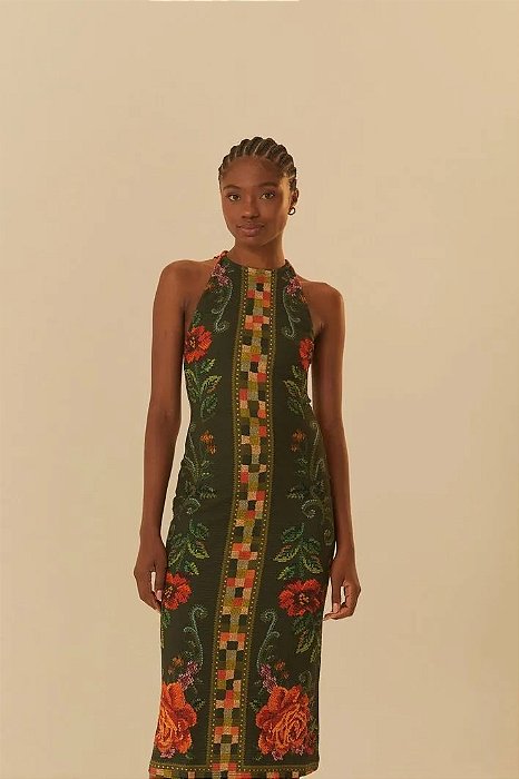 FARM VESTIDO MIDI FLOR REALEZA
