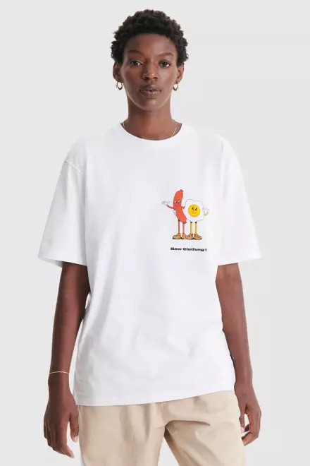 BAW CAMISETA REGULAR SALSICHA E OVO