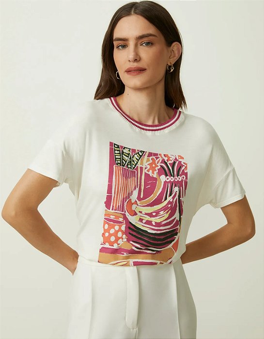 SHOULDER T-SHIRT CARTAZ PINCELADO
