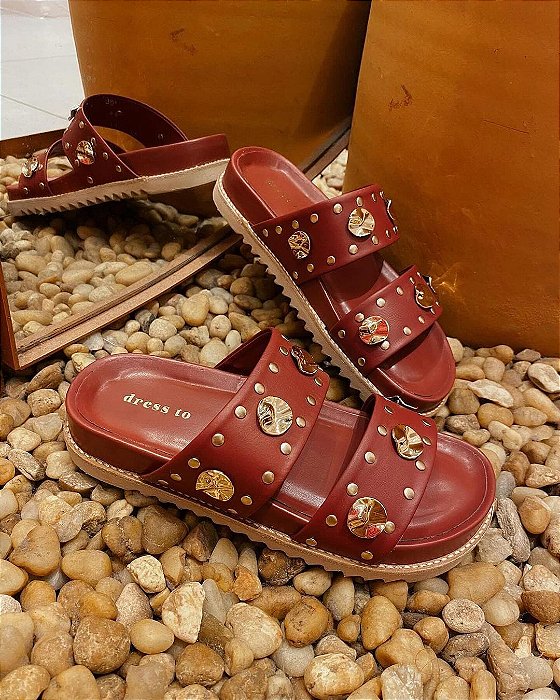 DRESS TO BIRKEN MOEDAS VERMELHO MARSALA