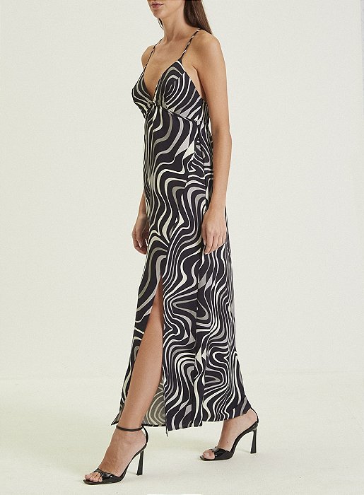 FORUM VESTIDO LINHO ESTAMPADO WAVE