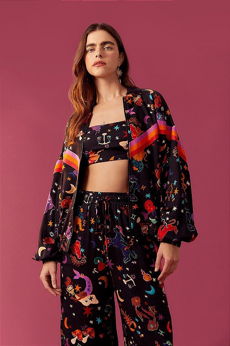 DRESS TO BOMBER ESTAMPA ZODIACO