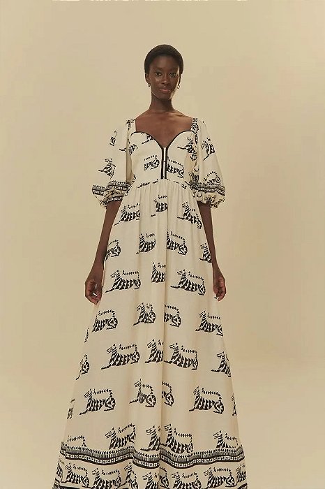 FARM VESTIDO CROPPED TIGRONÇA