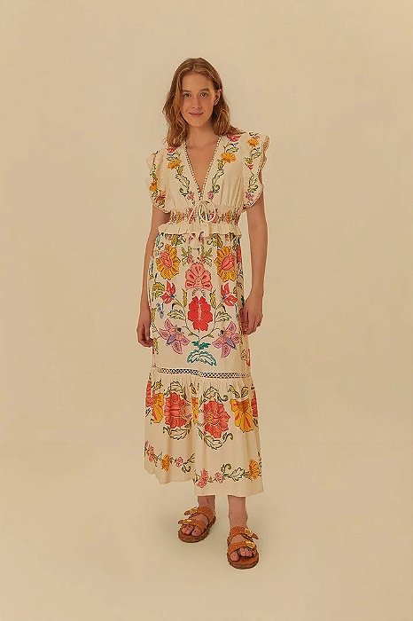 FARM VESTIDO CROPPED FLOR DE BORBOLETA