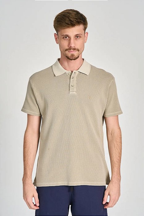 FLOREST CAMISA POLO QUADRILE CAQUI
