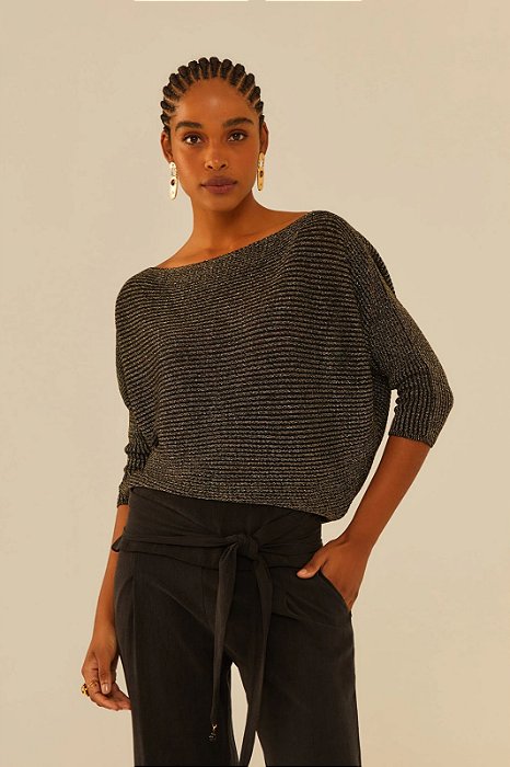 MARIA FILO BLUSA TRICOT OMBRO A OMBRO