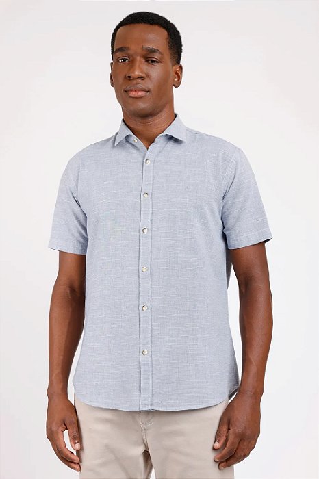 ARAMIS CAMISA MANGA CURTA MOVE SLIM EM ALGODÃO MISTO AZUL