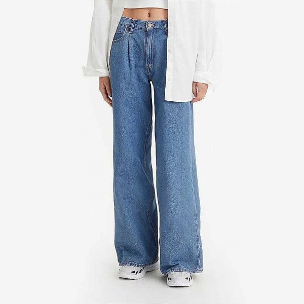 LEVIS CALÇA JEANS BAGGY DAD WIDE LEG LAVAGEM CLARA