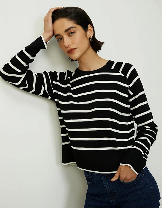 SHOULDER BLUSA TRICOT LISTRA