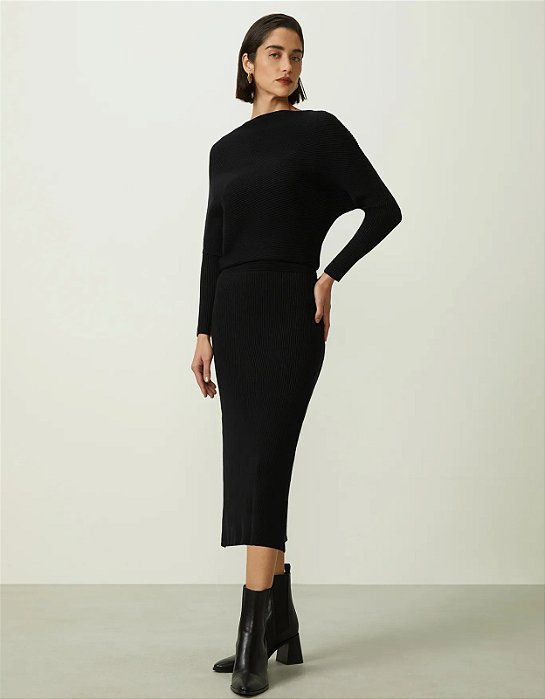 SOULDER VESTIDO TRICOT DECOTE OMBRO