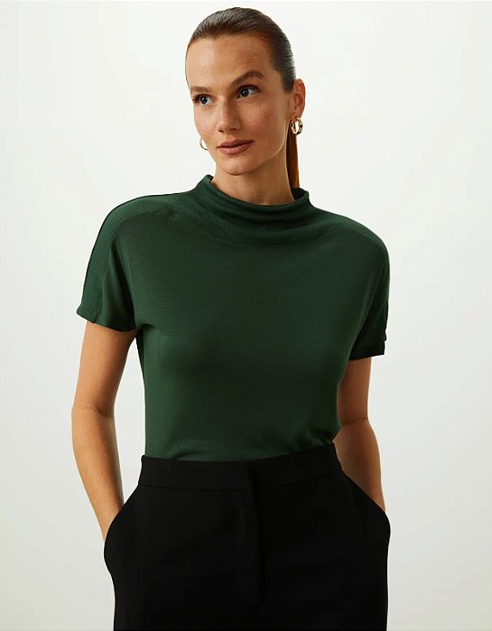 SOULDER T-SHIRT GOLA ALTA RIBANA
