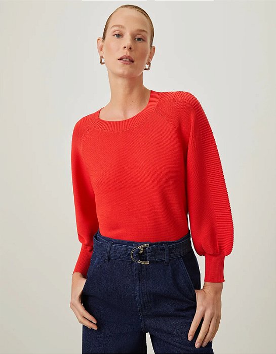 SOULDER BLUSA TRICOT MANGA CANELADA