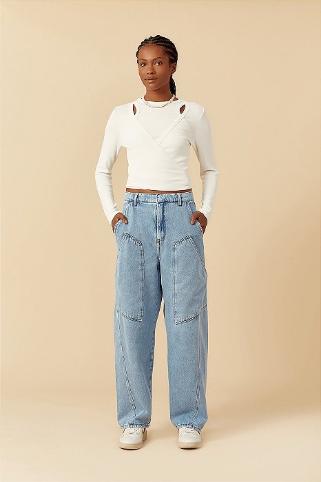 DRESS TO CALÇA JEANS RECORTES JEANS