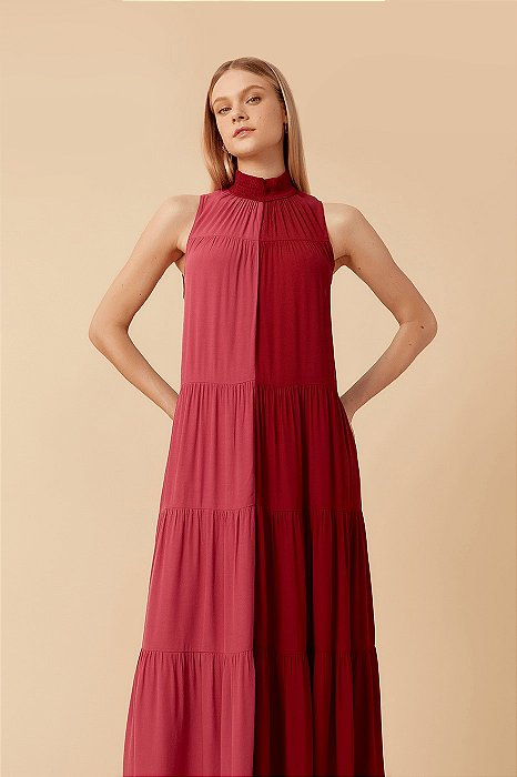 DRESS TO VESTIDO CREPE CROPPED BICOLOR