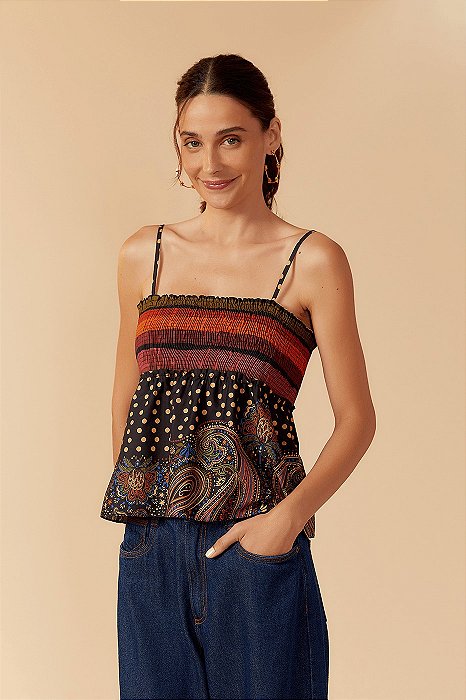 DRESS TO BLUSA LASTEX TRICOLINE ESTAMPA LUARES