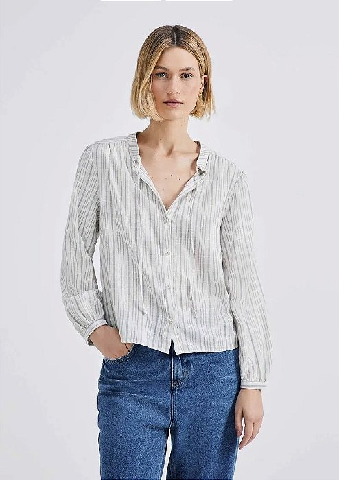 HERING BLUSA BATA FEMININA MANGA LONGA LISTRADA
