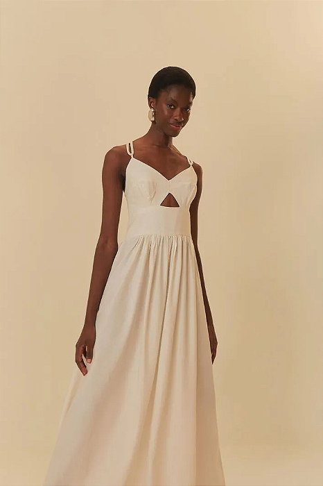 FARM VESTIDO ALÇA NÓ OFF WHITE