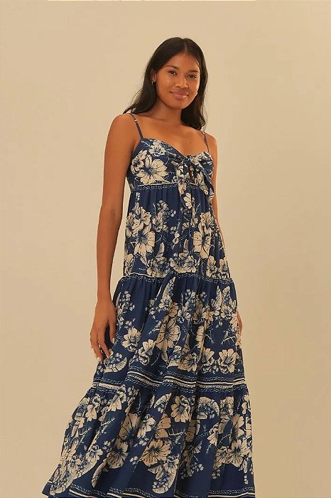 FARM VESTIDO CROPPED ESTAMPADO BRILHO TROPICAL