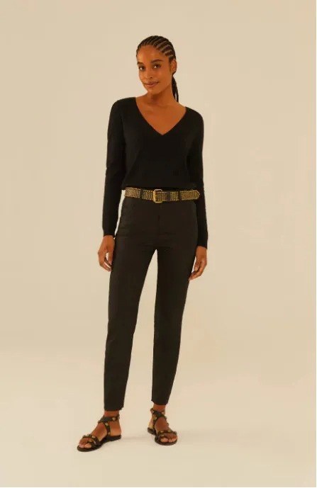 MARIA FILO CALÇA SARJA SKINNY RESINADA