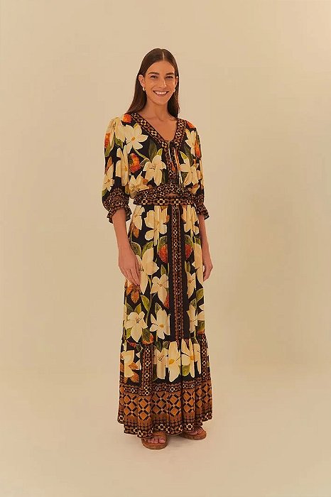 FARM SAIA ESTAMPADA LENÇO FLORAL BIRIBA