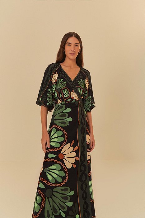 FARM VESTIDO LONGO MIRANDA PRETO