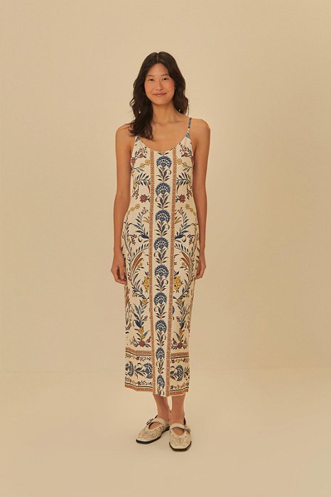 FARM VESTIDO MIDI ESTAMPADO LEVEZA ROMANTICA