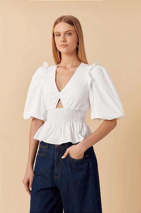 DRESS TO BLUSA ALGODAO MANGA BUFANTE