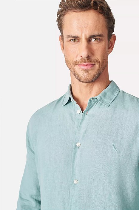 RESERVA CAMISA ML LINHO TINTURADO