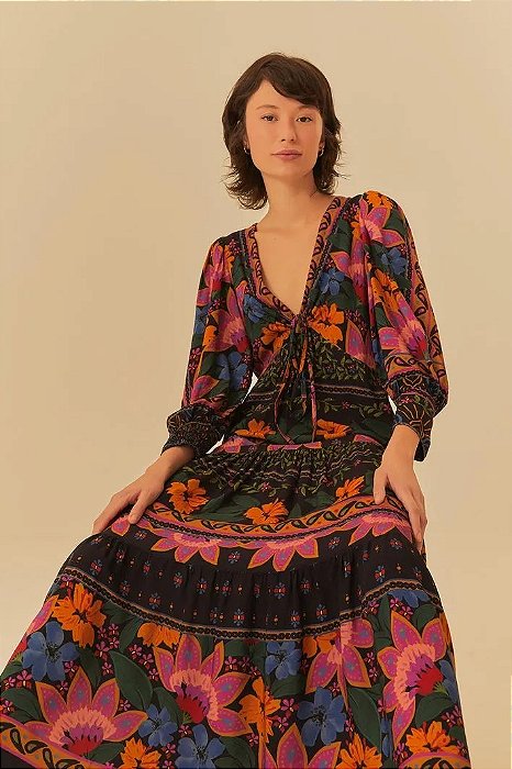 FARM VESTIDO CROPPED ESTAMPADO MAJU