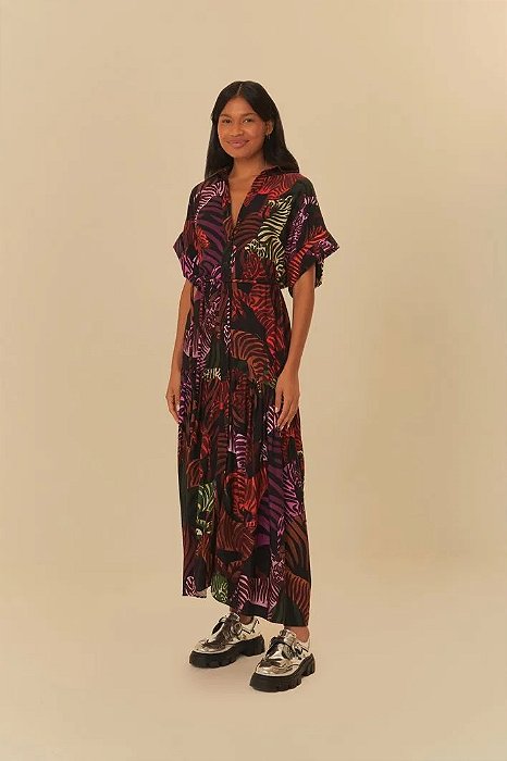 FARM VESTIDO CROPPED ESTAMPADO ZEBRAS