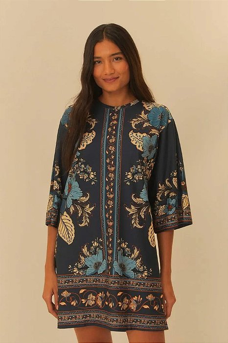 FARM VESTIDO T-SHIRT ESTAMPADO BIG DALIA
