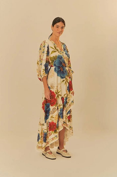 FARM VESTIDO LONGO ESTAMPADO FLORAL SOFIA
