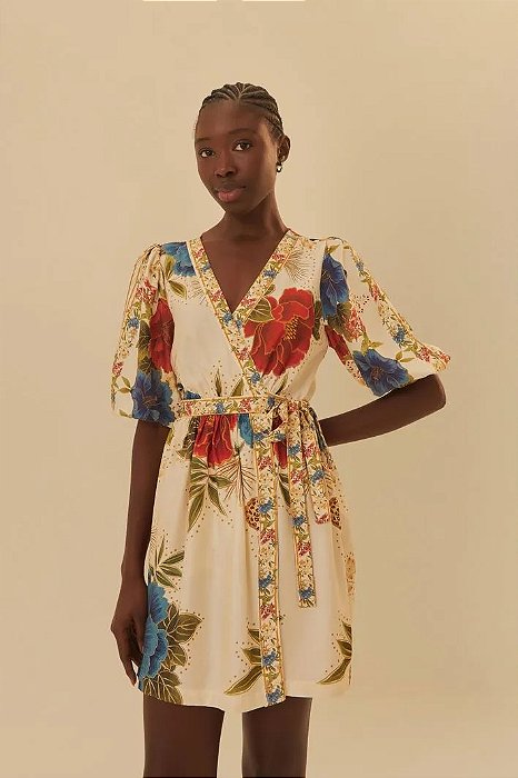 FARM VESTIDO CURTO ESTAMPADO FLORAL SOFIA