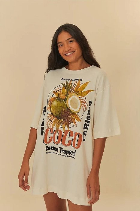 FARM VESTIDO T-SHIRT COCO COCINA TROPICAL