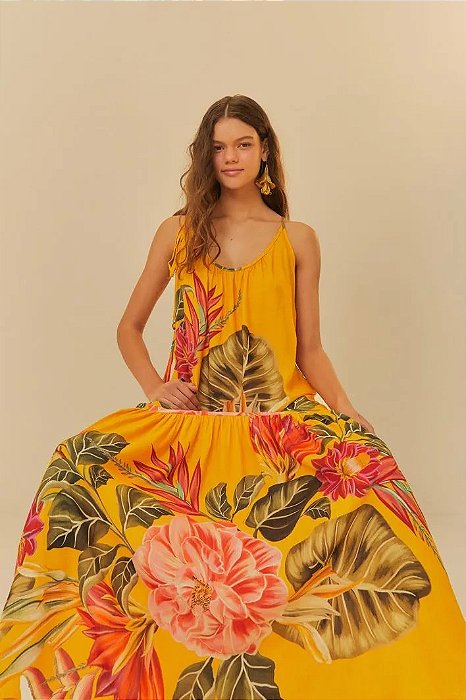 FARM VESTIDO ESTAMPADO FLORAL SOLAR