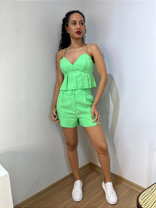MYPLACE BLUSA CROPPED AMARRAÇÃO CTS MENTA