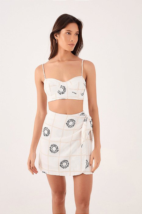 DRESS TO TOP LINHO BORDADO SOL OFFWHITE
