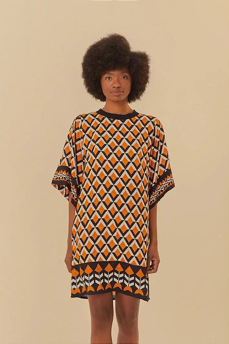 FARM VESTIDO CURTO ESTAMPADO TAMBAQUI