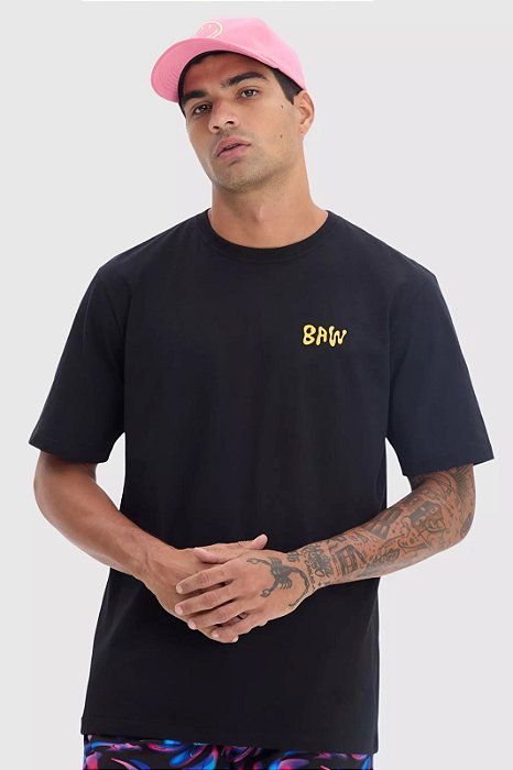 BAW CAMISETA REGULAR BAW X SMILEY PRETO