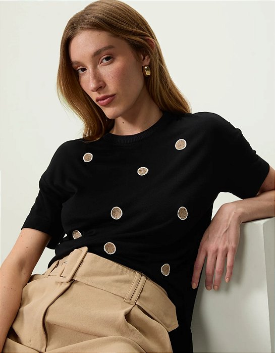 SHOULDER T-SHIRT MINI POA BORDADO