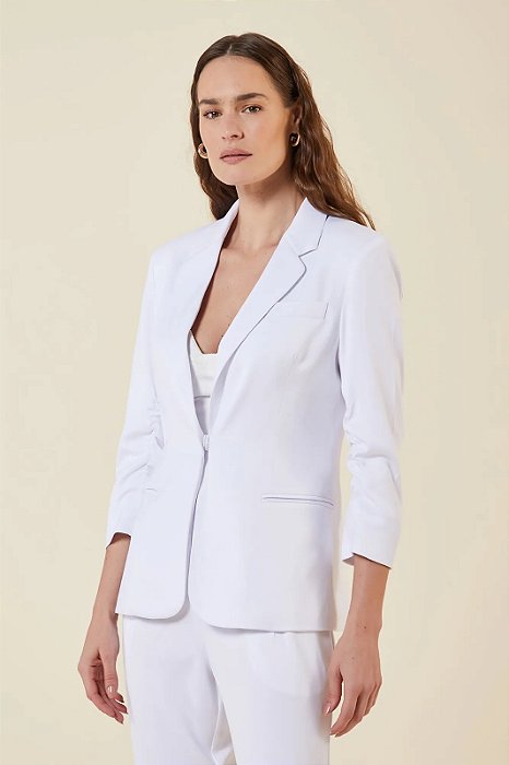 MYPLACE BLAZER COM MANGA 7/8 BRANCO