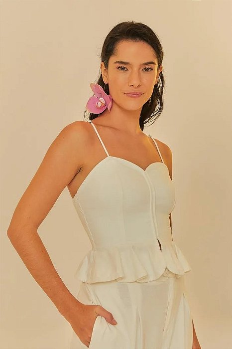 BLUSA PEPLUM CORSELET OFFWHITE