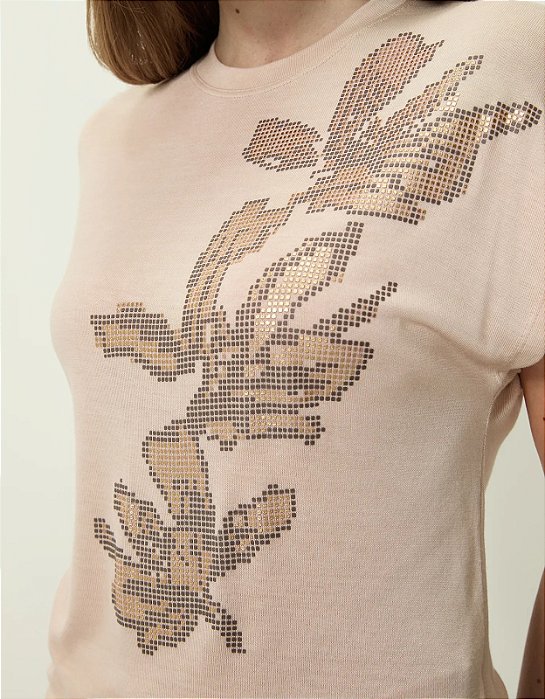 SHOULDER T-SHIRT FLORES RELEVO FOIL