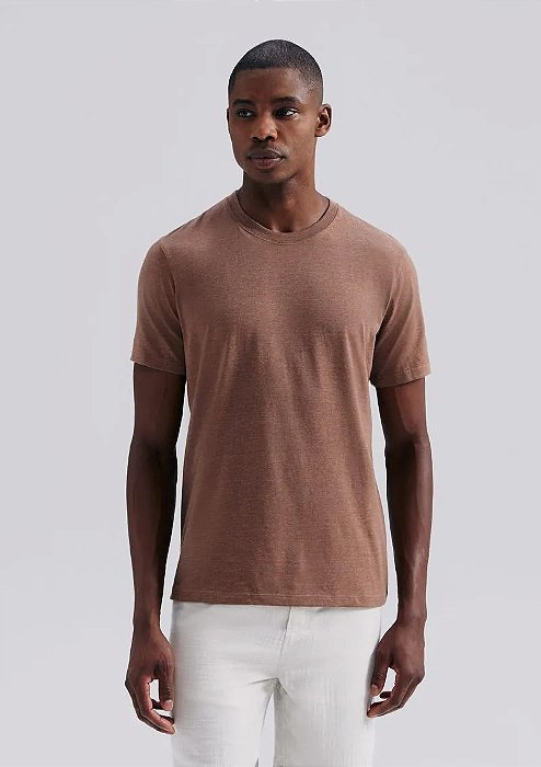 HERING BLUSA BÁSICA UNISSEX MANGA CURTA REGULAR WORLD - MARROM