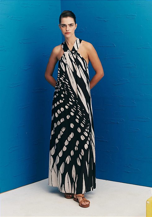 CACAY VESTIDO AMARRAÇÃO ESTAMPADO COLOMBIANA