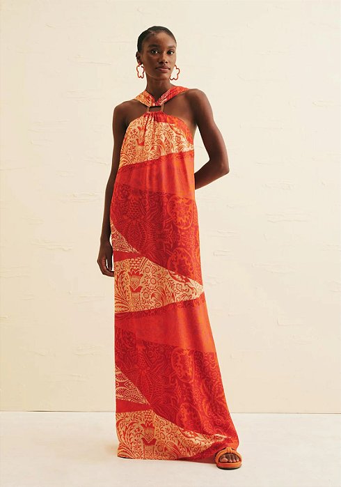 CACAY VESTIDO LONGO RETÂNGULO ESTAMPADO NUEVA CÁNCION