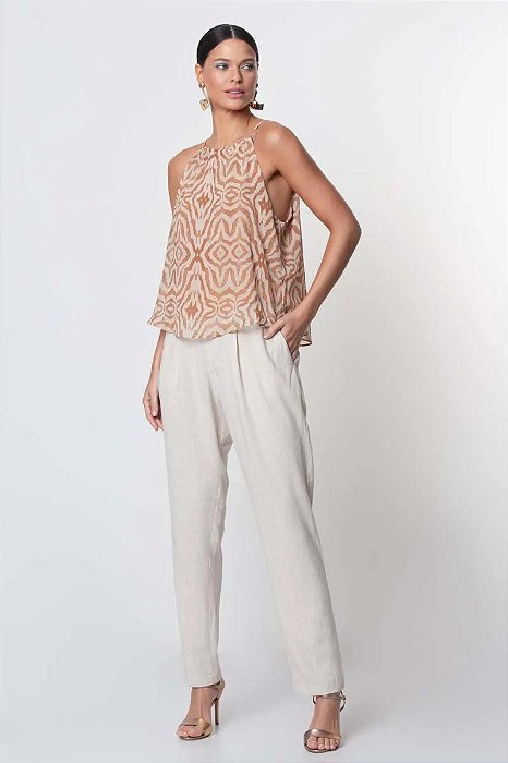 SLY BLUSA DE ALÇA FINA DE CHIFFON