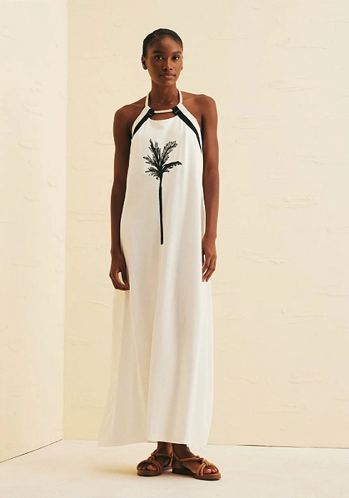 CACAY VESTIDO LONGO SILK COQUEIRO
