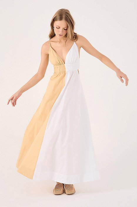 DRESS TO VESTIDO ALGODÃO CROPPED BICOLOR